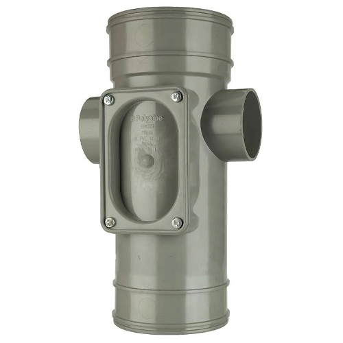 Polypipe Access Pipe 3in/82mm (2 Boss) Double Socket - SWA31