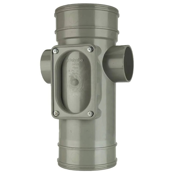 Polypipe Access Pipe 3in/82mm (2 Boss) Double Socket - SWA31