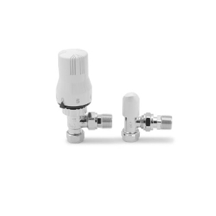 Pro Contract 15mm Angled ChromeWhite TRV amp Lockshield Twin Pack