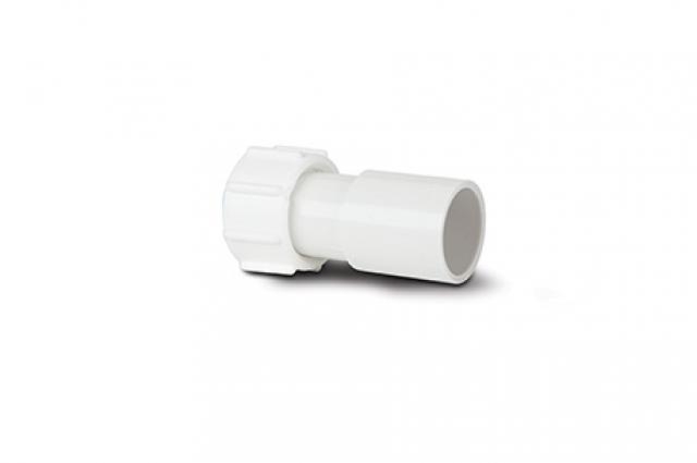 Polypipe Overflow System Straight Adaptor Solvent White - NS47